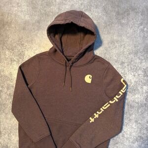 Carhartt Womens Relaxed Fit Logo Graphic Hoodie Purple Medium 105431
